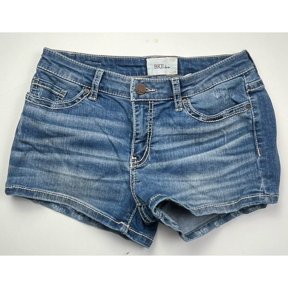BKE Buckle Jean Shorts Distressed Shortie Medium Wash Denim Stella 26 Weekend